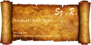 Szuhai Rókus névjegykártya